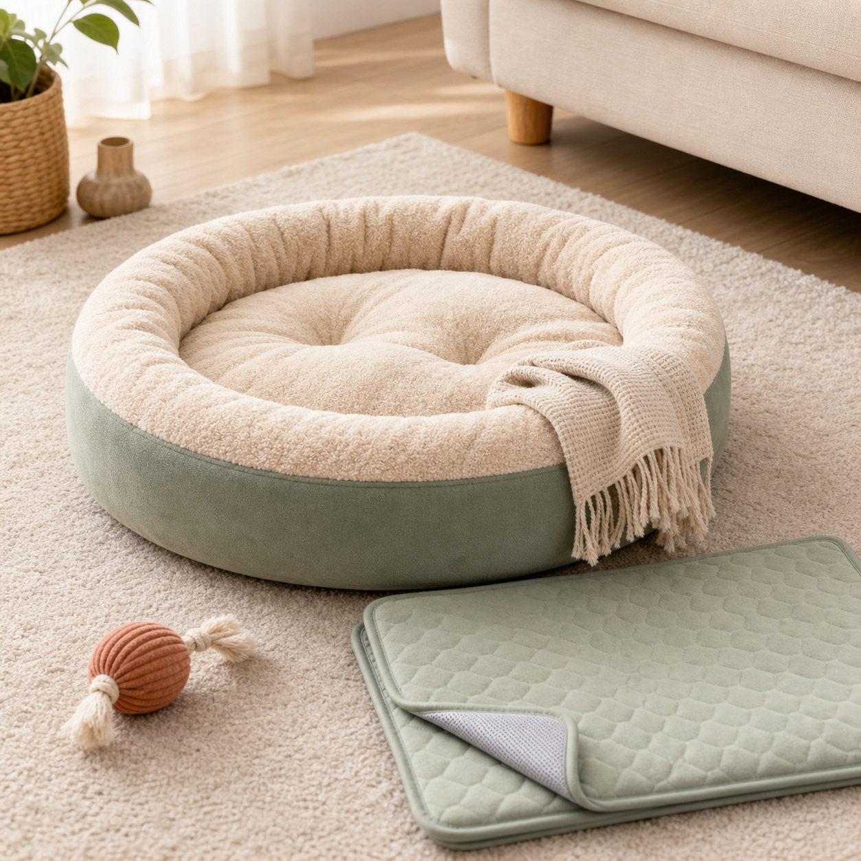 Calm Nap Cloud Bed for cats and small dogs in a calm home setup